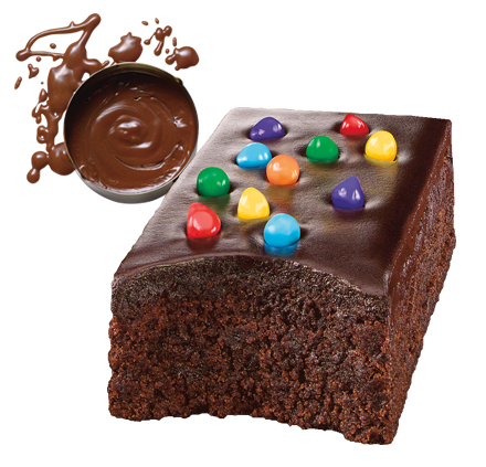 Brownies with Candies and a bowl of chocolaty flavoured icing