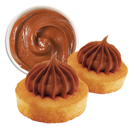 Rosettes Cakes with a Bowl of Chocolate Flavoured Icing
